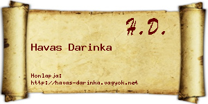 Havas Darinka névjegykártya